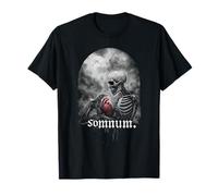 Somnum Esqueleto Sosteniendo Corazón Gótico Muerte Arte Camiseta