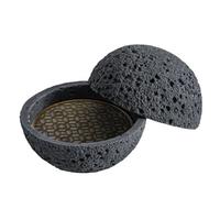 Somoke Plato artístico de piedra volcánica de Japanese Planet, péndulo, mariscos, sushi, sashimi, placa de hielo, 15 cm