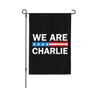 Somos Charlie Kirk Bandera de jardín Banderas de héroe para exteriores Letrero patriótico de doble cara de 12x18 pulgadas Decora