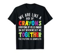 Somos como una caja de crayones Bienvenido al profesor de regreso a clases Camiseta