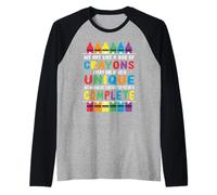Somos como una caja de crayones Bienvenido al profesor de regreso a clases Camiseta Manga Raglan