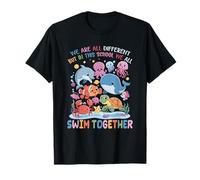 Somos Diferentes Pero en Esta Escuela nadamos Juntos Océano Camiseta