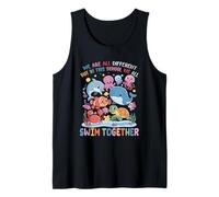 Somos Diferentes Pero en Esta Escuela nadamos Juntos Océano Camiseta sin Mangas