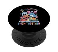 Somos Diferentes Pero en Esta Escuela nadamos Juntos Océano PopSockets PopGrip Adhesivo