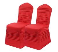 Somsiwey 2 Fundas Antiarrugas para Silla de Comedor, de Longitud Completa, universales, para Banquetes, Comedor, Cocina, Hotel y Restaurante.(Red)