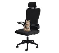 Somsiwey 2 Fundas para sillas de Oficina, elásticas, con reposacabezas y giratorias, para Oficina y Comedor.(Black)