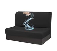 Somsiwey 4 Fundas de cojín para Comedor de Caravana, elásticas, Lavables, con 2 Fundas para Respaldo y 2 Fundas para Banco.(Black)