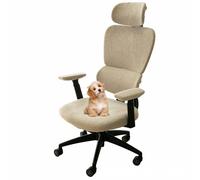 Somsiwey 6 Fundas para Silla de Oficina con reposacabezas, de Terciopelo elástico, extraíbles y giratorias, universales.(Light Coffee)