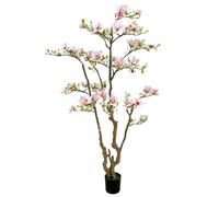 Somsiwey Árbol de Flores de Magnolia Artificial de 6,9 pies, árbol de Seda sintética en Maceta, Plantas de Magnolia Falsas para la inauguración de la casa, Fiesta de Bodas, Centro(Pink)