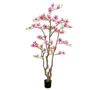 Somsiwey Árbol de Flores de Magnolia Artificial de 6,9 pies, árbol de Seda sintética en Maceta, Plantas de Magnolia Falsas para la inauguración de la casa, Fiesta de Bodas, Centro(Rose Red)
