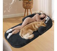 Somsiwey Cama Plegable para Perros Humanos, Cama ortopédica para Perros de tamaño Humano Que se Adapta a Personas y Mascotas, Cama de Felpa Lavable para Perros para Que los Adultos(Dark Gray)