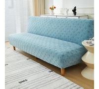 Somsiwey Funda de futón Jacquard, Funda de sofá sin Brazos, Funda de sofá Cama, Funda de sofá futón Plegable, Funda de sofá, Protector de Muebles para Sala de Estar y Comedor(Light Blue, M)
