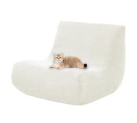 Somsiwey Funda de sofá de Suelo Perezoso, Funda elástica para sillón Junto a la Chimenea, Suave, sin Brazos, Funda extraíble para sillón Junto a la Chimenea, para Sala de Estar(White)