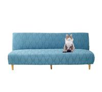 Somsiwey Funda de Terciopelo para futón, Funda de sofá sin Brazos de Jacquard, Funda de sofá Cama, Funda de sofá futón Plegable, Funda de sofá, Protector de Muebles para(Blue,S)
