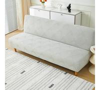 Somsiwey Funda de Terciopelo para futón, Funda de sofá sin Brazos de Jacquard, Funda para sofá Cama, Funda de sofá futón Plegable, Protector de Muebles para Sala de Estar(Light Gray,S)