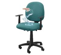 Somsiwey Funda elástica para Silla de Oficina de 2 Piezas, Funda Universal para Silla de Escritorio de computadora, Funda para Silla de Juego giratoria, Protector de Asiento para(Turquoise Blue)