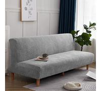 Somsiwey Funda elástica para sofá Cama de Jacquard, Funda para futón, Antiarrugas, Plegable, sin Brazos, para Patio, sofá, Banco(Light Gray)