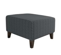 Somsiwey Funda otomana elástica, Funda otomana con patrón Jacquard, Funda otomana con Almacenamiento, Funda para reposapiés con Base elástica Antideslizante para decoració(Dark Gray, L)