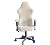 Somsiwey Fundas de Felpa para sillas de Juego, Fundas Suaves y elásticas para Silla de Oficina y computadora, Funda para Asiento de sillón con Funda para reposabrazos para Silla de Juego(Beige)