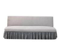 Somsiwey Fundas de futón con Falda, Funda elástica para sofá sin Brazos, Funda Plegable para sofá Cama, Funda para futón, Protector Lavable para Muebles para Sala de Estar(Light Gray,S)
