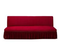 Somsiwey Fundas de futón con Falda, Funda elástica para sofá sin Brazos, Funda Plegable para sofá Cama, Funda para futón, Protector Lavable para Muebles para Sala de Estar(Wine Red, M)