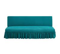 Somsiwey Fundas de futón con Falda, Funda elástica para sofá sin Brazos, Funda Plegable para sofá Cama, Funda para futón, Protector Lavable para Muebles para Sala de Estar(Dark Green, L)