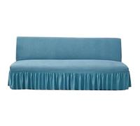 Somsiwey Fundas de futón con Falda, Funda elástica para sofá sin Brazos, Funda Plegable para sofá Cama, Funda para futón, Protector Lavable para Muebles para Sala de Estar(Sky Blue, M)
