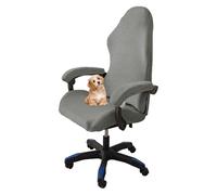 Somsiwey Fundas de Terciopelo para Silla de Juego, Funda elástica Suave para Silla de Oficina y computadora, Funda para Asiento de sillón con Funda para reposabrazos para Silla de(Light Gray)