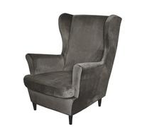 Somsiwey Fundas de Terciopelo para sillón orejero, 2 Piezas, elásticas, Antideslizantes, con Parte Inferior elástica para Proteger Muebles de la Sala de Estar(Khaki)