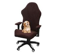 Somsiwey Fundas para sillas de Juego, Funda de Silla de Oficina reclinable de Tela Jacquard Suave y elástica, Funda para Asiento de sillón con Funda para reposabrazos(Coffee)