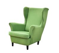 Somsiwey Fundas para sillones orejero, 2 Piezas, Fundas Suaves para sillones orejero, Fundas Antideslizantes para sillones con Base elástica para Proteger los Muebles(Green)