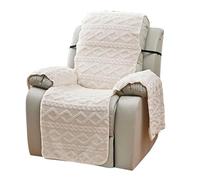 Somsiwey Recliner Chair Cover, Jacquard Plush Recliner Slipcovers Sofa Cover Perfect for Recliners and Massage Chairs for Long Lasting Protection(Beige)