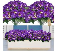 SOMYTING 10 paquetes de flores artificiales como balcón real, flores artificiales para exteriores, resistentes a los rayos UV, resistentes a la intemperie, plantas artificiales para balcón, flores