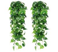 SOMYTING 2PCS Plantas Colgantes Artificiales de Hiedra Falsa Guirnalda de Potos Artificial Plantas Artificiales Colgantes de Plástico para el Hogar Jardín Habitación Boda Decoraciones