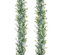 SOMYTING Guirnalda de Eucalipto Sintética 2Pcs Unidades de Vides Artificiales para Colgar Hojas de Eucalipto Guirnalda Verde para Decoración de Pared 6 Pies/Piezas