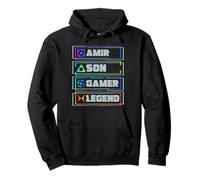 Son Amir Gamer Legendario Campeón Controlador del Gremio Sudadera con Capucha