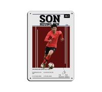 Son Heung-min 1 (2) Póster retro de metal de estaño, arte elegante, pintura de hierro, bar, cueva de personas, cafetería, garaje, póster decorativo de pared, 20 x 30 cm