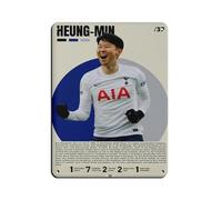 Son Heung-min (2) Póster retro de metal de estaño, arte elegante, pintura de hierro, bar, cueva de gente, cafetería, familia, garaje, póster para decoración de pared, 30 x 40 cm