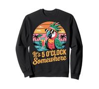 Son Las 5 en Punto en algún Lugar Retro Parrot Beber Summer Bech Sudadera