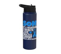 Son of a Warrior Prostate Cancer Awareness Gifts Products Stainless Steel Insulated Water Bottle
