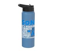 Son of a Warrior Prostate Cancer Awareness Gifts Products Stainless Steel Insulated Water Bottle
