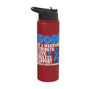 Son of a Warrior Prostate Cancer Awareness Gifts Products Stainless Steel Insulated Water Bottle