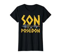 Son of Poseidon Camiseta gráfica económica, Mujer, Negro, M