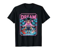Soñador Anime Boy con Koi Fish y Vaporwave Estética Camiseta