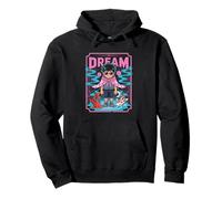 Soñador Anime Boy con Koi Fish y Vaporwave Estética Sudadera con Capucha