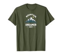 Soñador de montaña 2021 Noche Estrellada aventurera Camiseta, Hombre, Verde Oliva, S