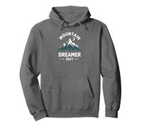 Soñador de montaña 2021 Noche Estrellada aventurera Sudadera con Capucha, Unisex para Adultos, Asfalto, XL