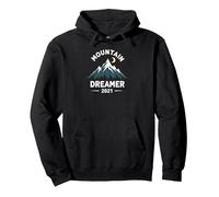 Soñador de montaña 2021 Noche Estrellada aventurera Sudadera con Capucha, Unisex para Adultos, Negro, XXL