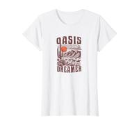 Soñador Oasis Camiseta gráfica económica, Mujer, Blanco, M
