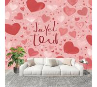 SoñAdora Amorosa RomáNtica Fotomurales Pared Papel Pintado 300x210 cm Rosa Tejido No Tejido Fotomurales Dormitorio Para la sala Decoración de pared tipo póster Fondo De Pantalla